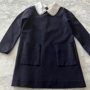 Bonpoint Navy dress with collar, girls 6 yrs, lightly used, excellent condition